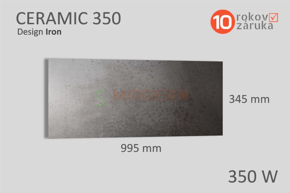 infrapanel smodern ceramic iron 350W rozmery