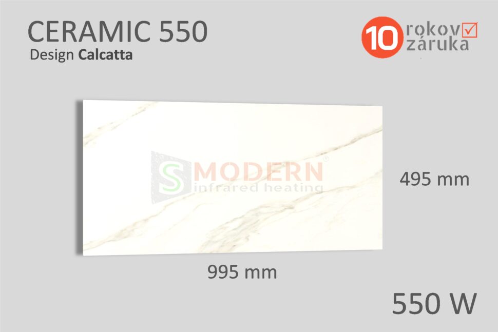 infrapanel smodern ceramic calacatta 550W rozmery