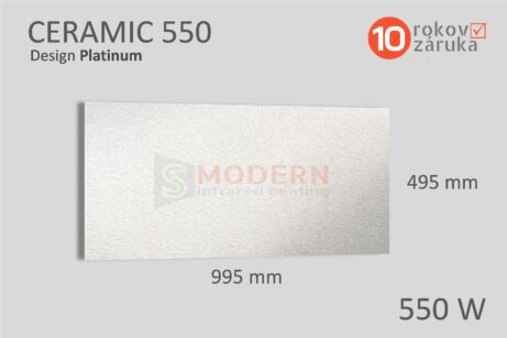 infrapanel smodern ceramic platinum 550W rozmery