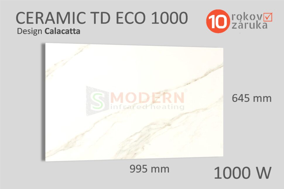 infrapanel smodern ceramic td eco calacatta 1000W rozmery