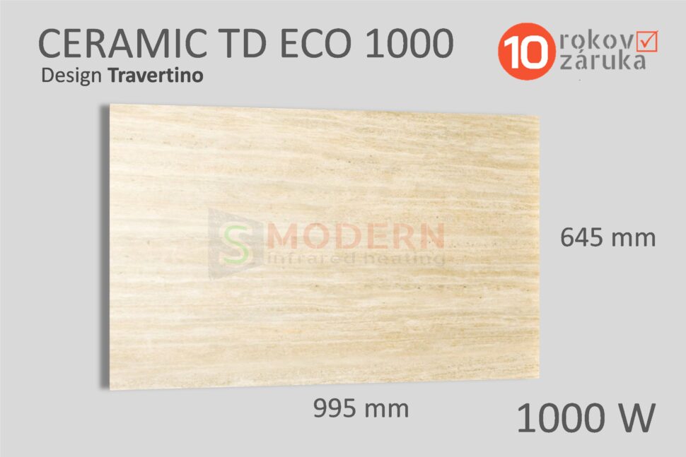 infrapanel smodern ceramic td eco travertino 1000W rozmery