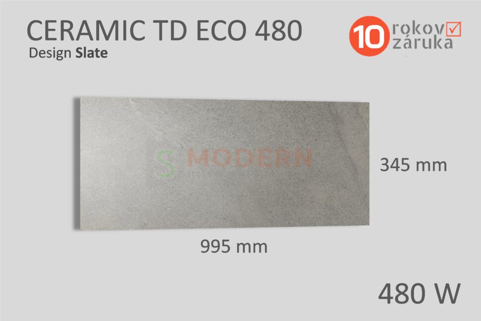 infrapanel smodern ceramic td eco slate 480W rozmery