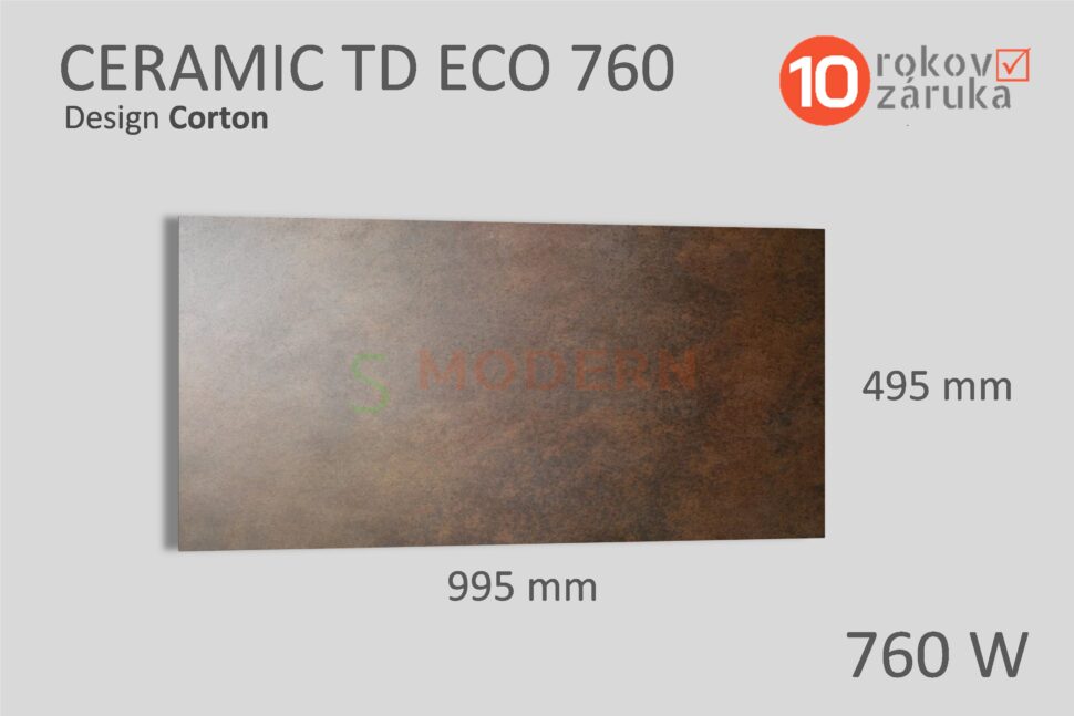 infrapanel smodern ceramic td eco corton 760W rozmery